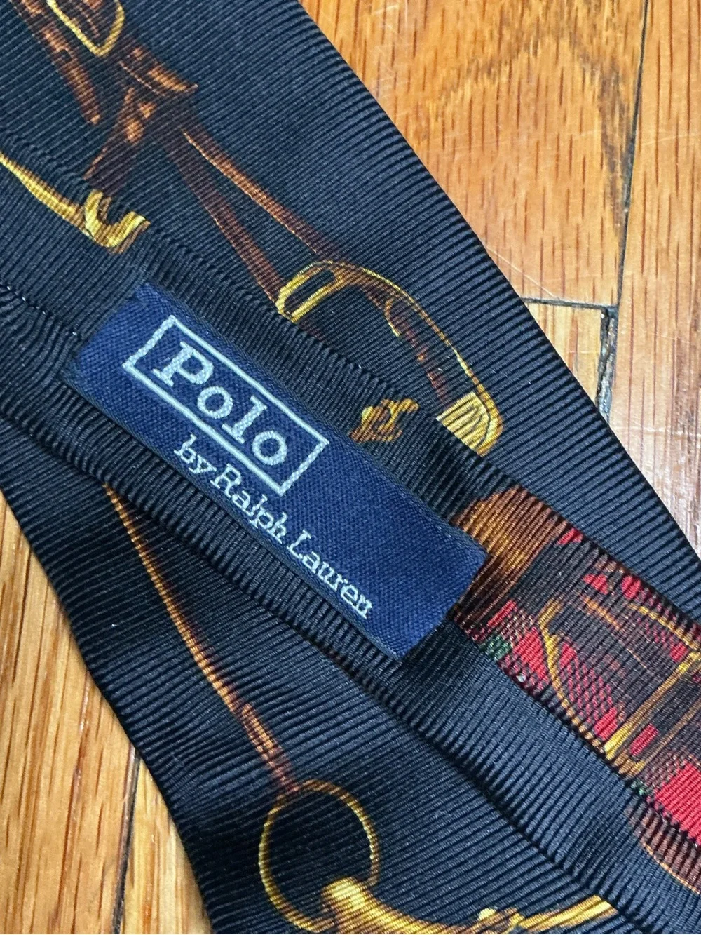 Vintage Polo by Ralph Lauren Equestrian Silk Tie Riding Saddle Horse Plaid